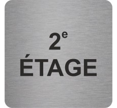 Plaque porte "2e Etage" - alu ou pvc - picto carré
