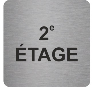 Plaque de porte carrée 2e etage alu