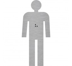 Silhouette homme en alu ou pvc avec braille