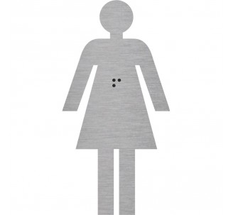 Silhouette femme en alu ou pvc avec braille