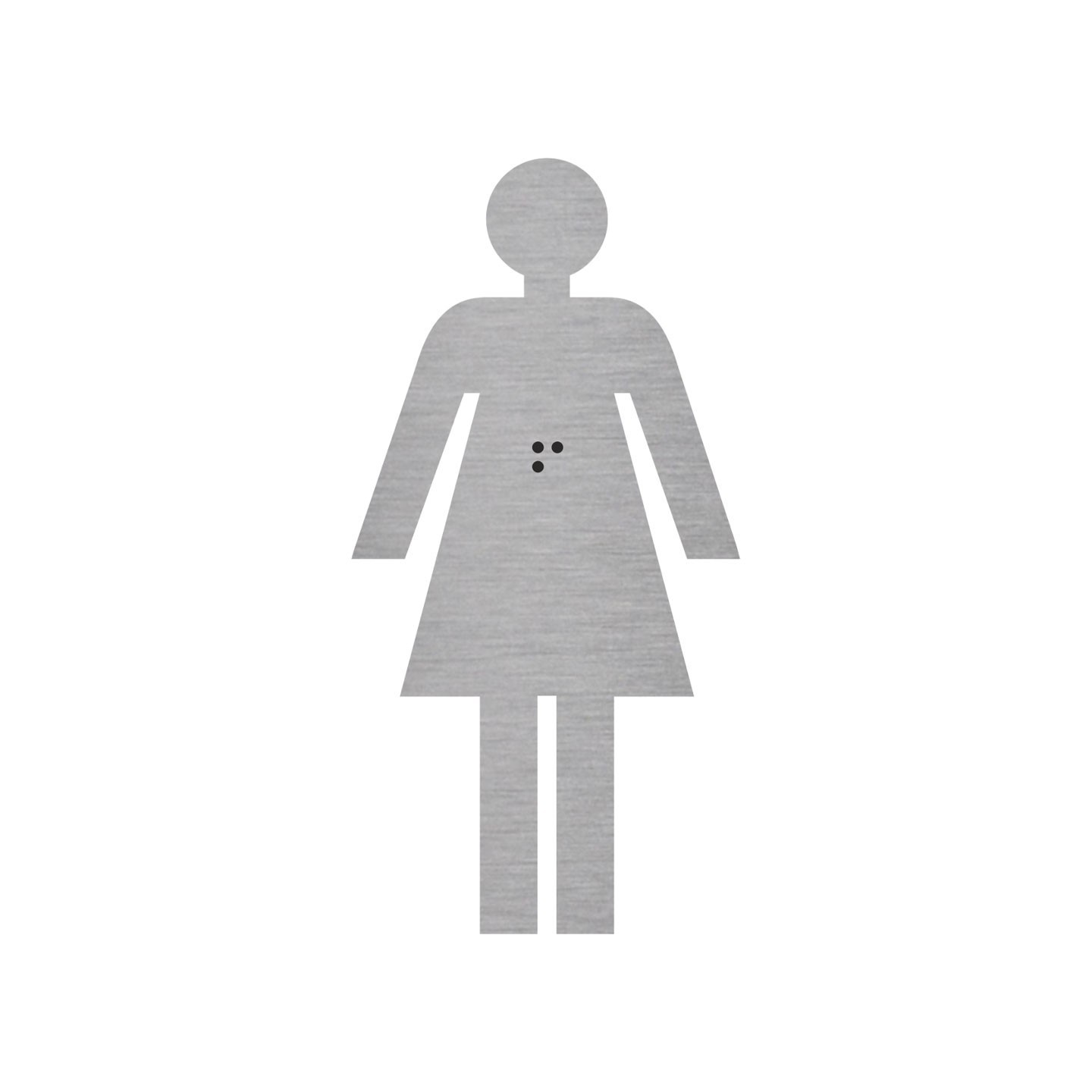 Silhouette femme en alu avec braille