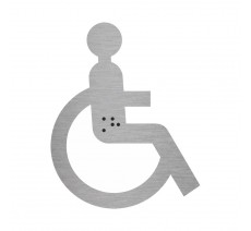 Silhouette handicapé en alu ou pvc avec braille