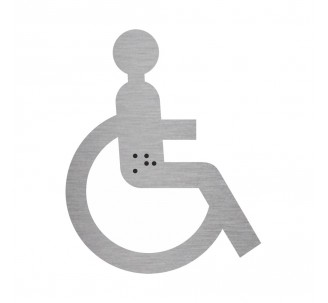 Silhouette handicapé en alu ou pvc avec braille