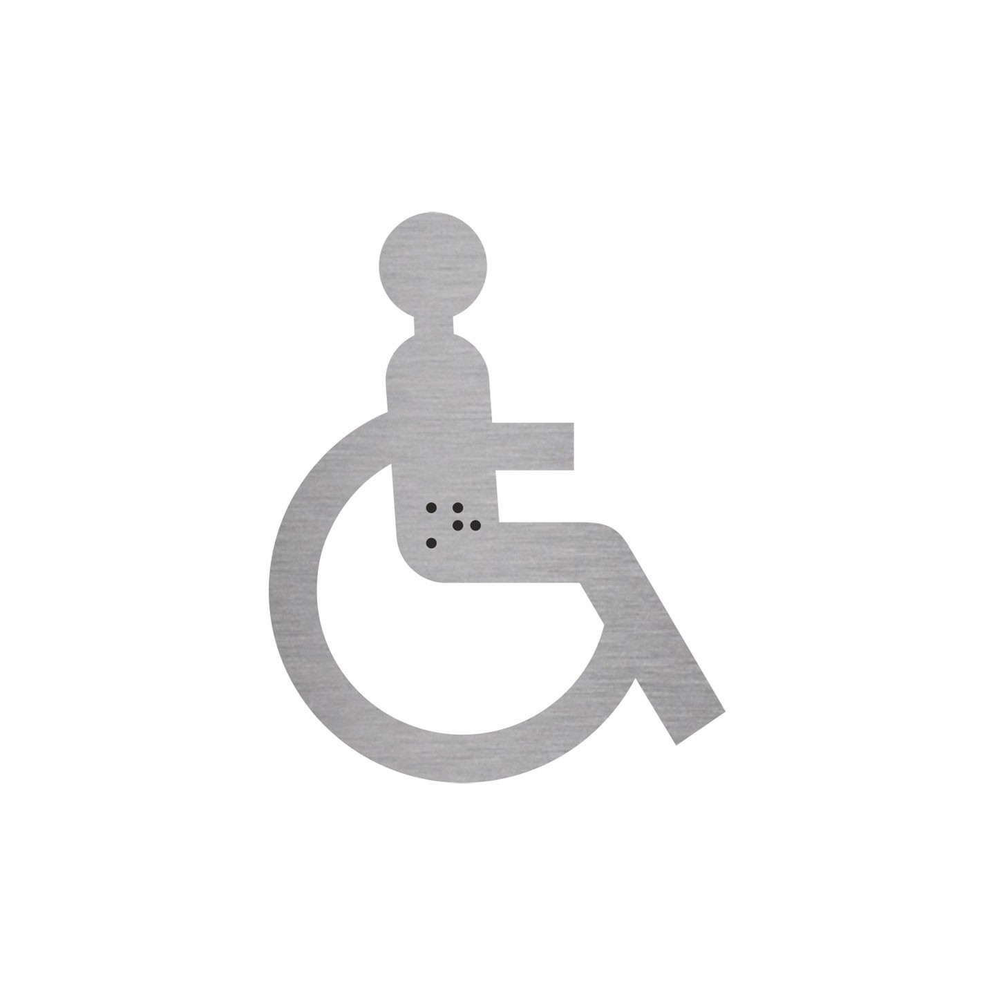 Silhouette handicapé en alu avec braille