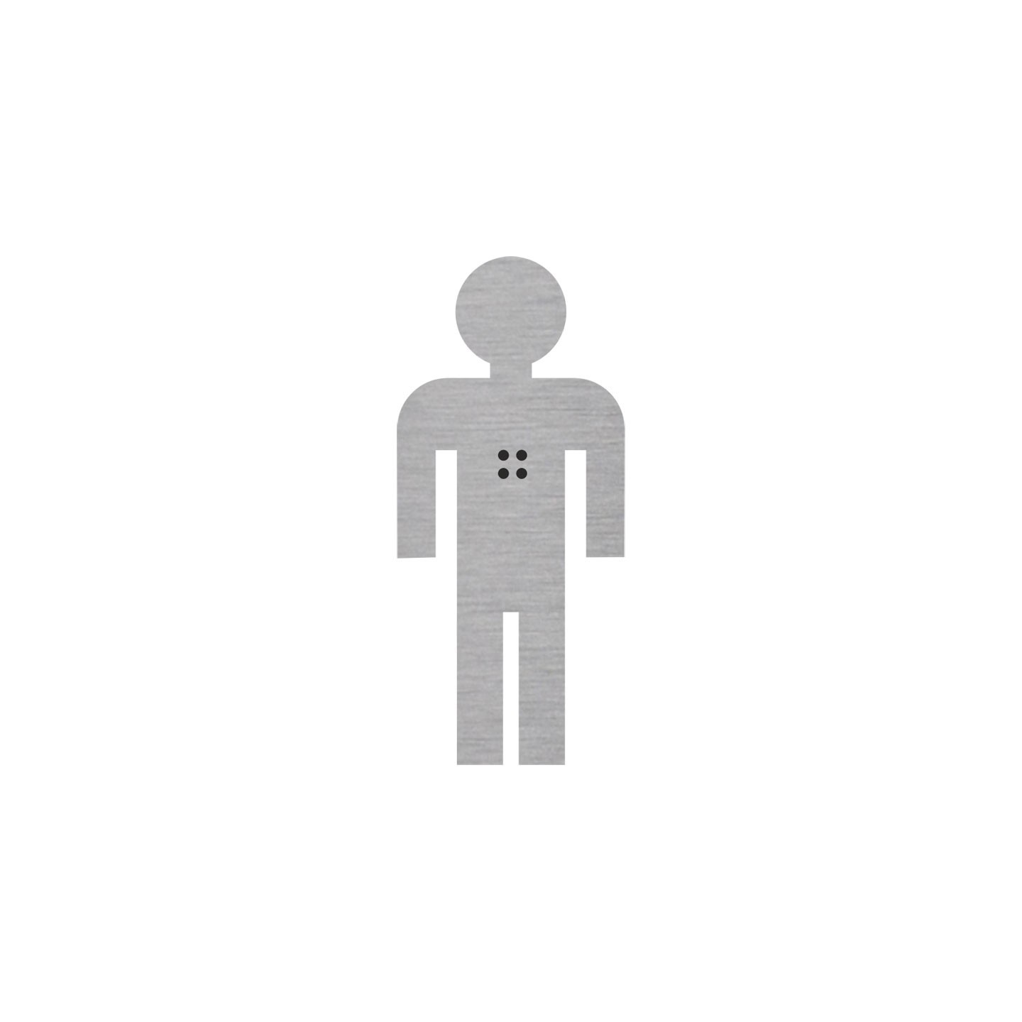 Silhouette garçon en alu avec braille