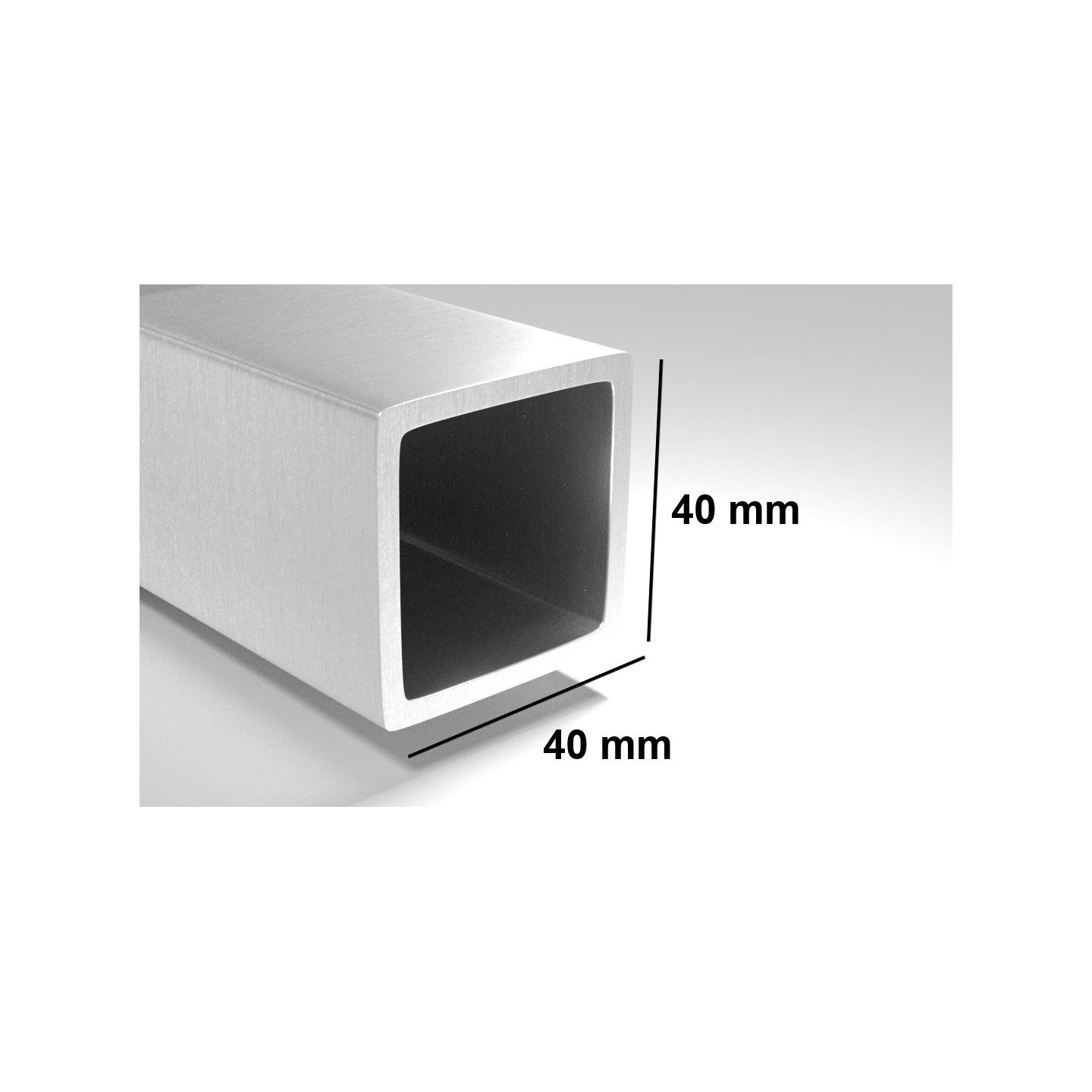 Poteau acier galvanisé 40x40, longueur de 1,50m