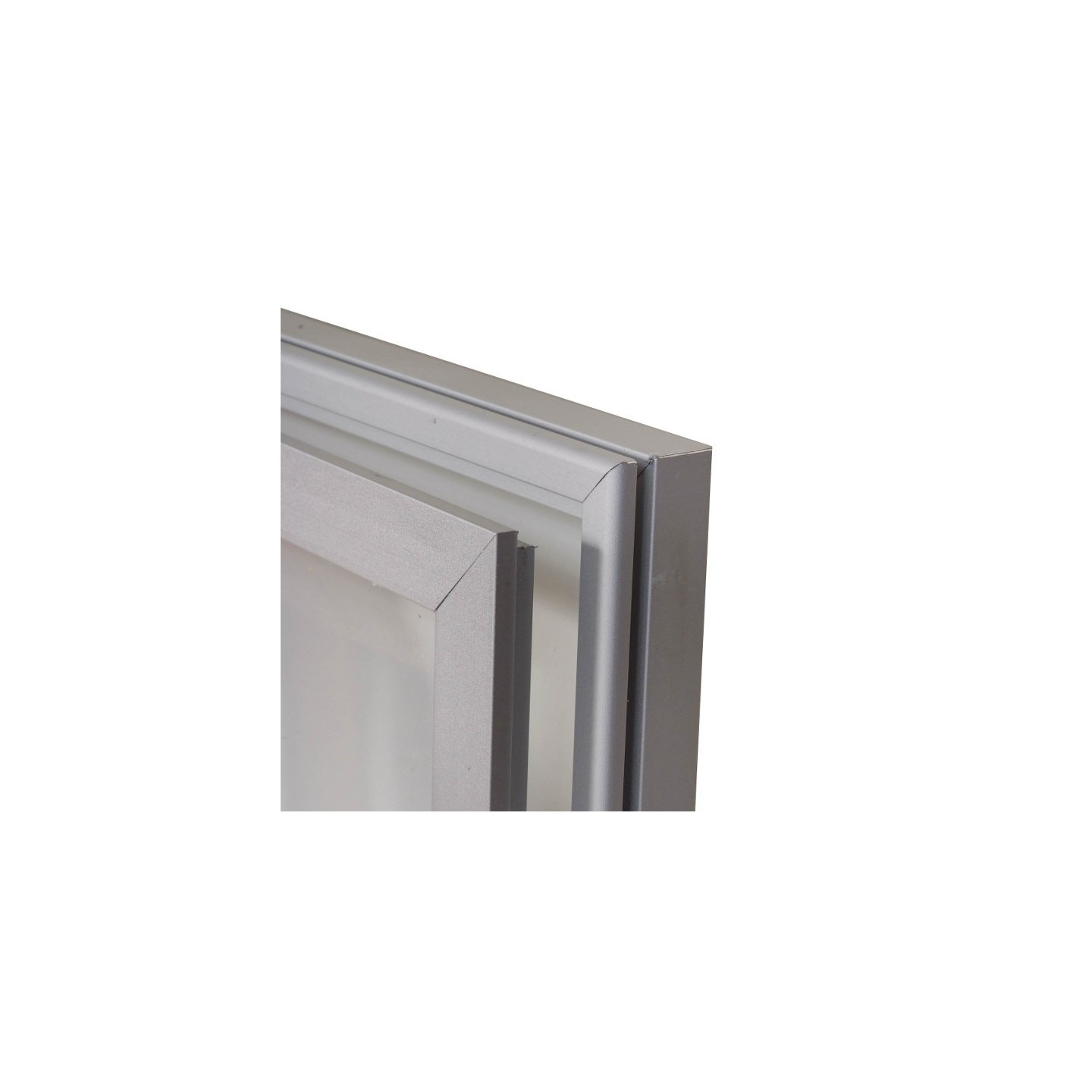 Vitrine plate alu anodisé, épaisseur 20mm, jusqu'à 12 A4