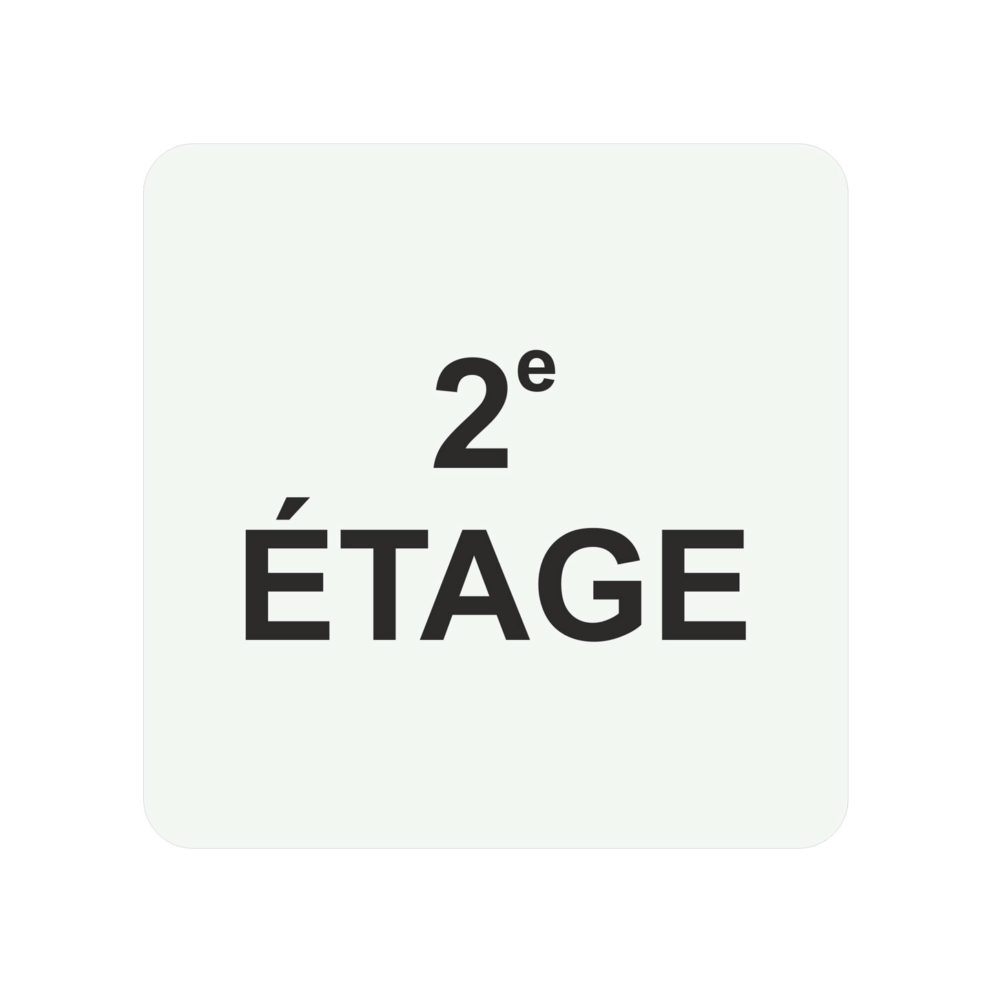Plaque de porte carrée 2e etage blanche