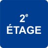 Plaque de porte carrée 2e etage bleue