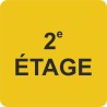 Plaque de porte carrée 2e etage jaune
