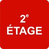 Plaque de porte carrée 2e etage rouge