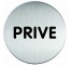 Plaque de porte ronde, picto "privé" - Diamètre 83 mm
