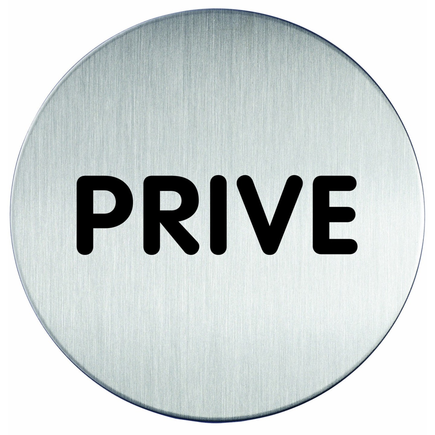 Plaque porte inox picto rond privé