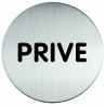 Plaque porte inox picto rond privé