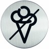 Plaque porte inox picto rond interdit de manger