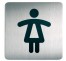 Plaque porte inox picto carré toilettes femme