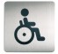Plaque porte inox picto carré toilettes handicapé