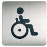 Plaque porte inox picto carré toilettes handicapé