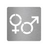 Picto alu brossé découpé pochoir 100mm de haut Symbole Homme - Femme