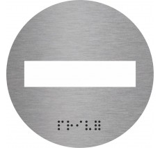 Picto en alu découpé avec braille Sens interdit