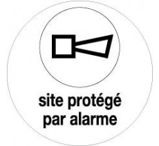 Panneau PVC rigide "Site protégé par alarme" 2 diamètres au choix