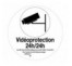 Adhésif souple "Vidéoprotection 24h/24h" Ø 80 ou 180 mm