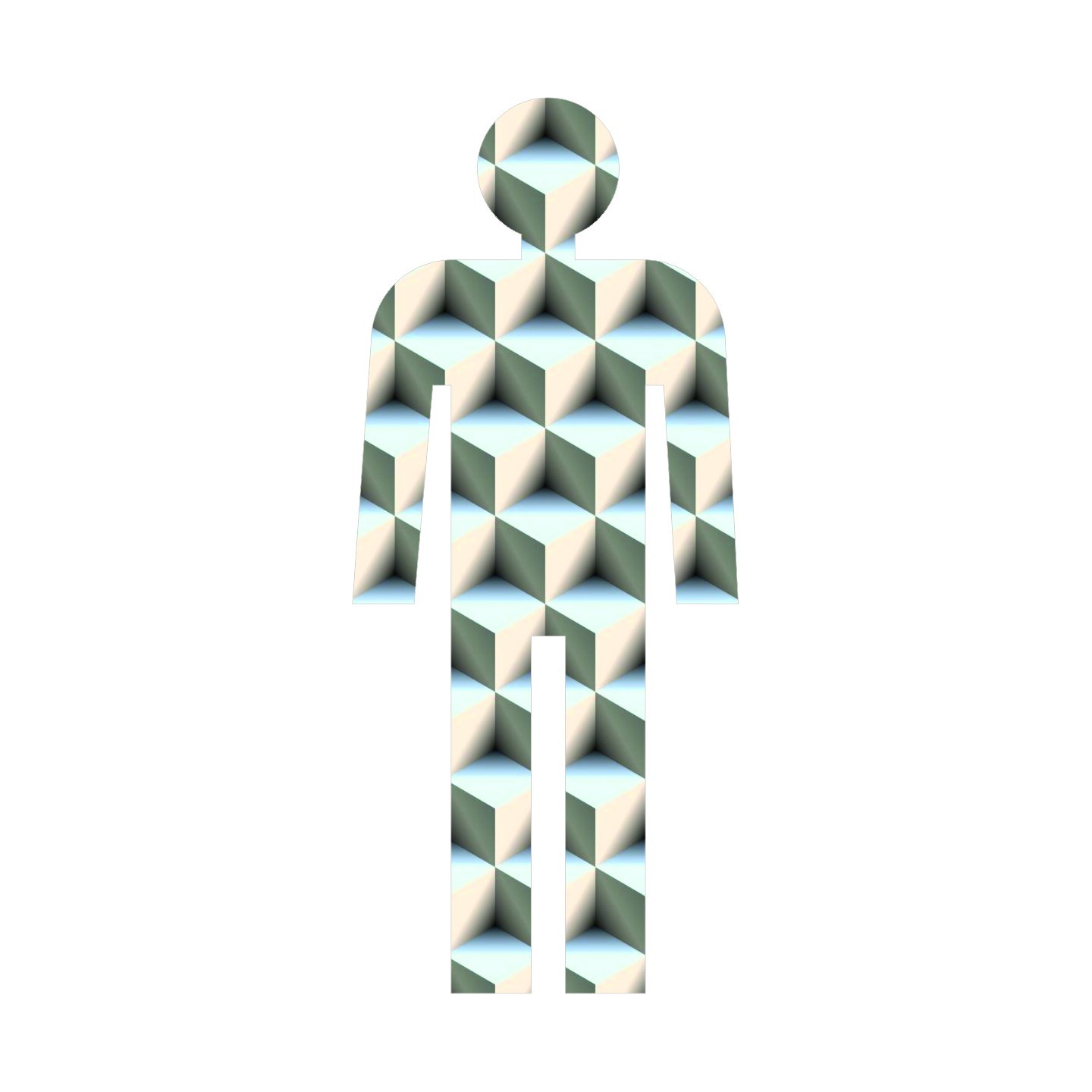 Silhouette à effet texture 3D  Homme