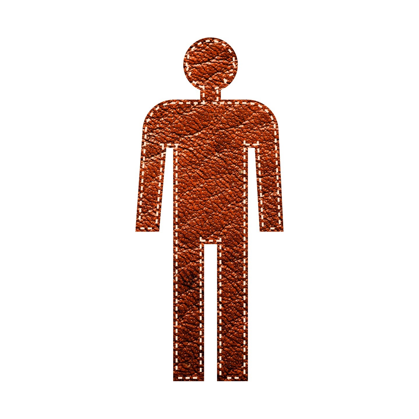 Silhouette à effet texture Cuir avec couture    Homme