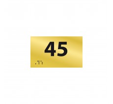 Numéro de chambre en PVC or avec braille et relief