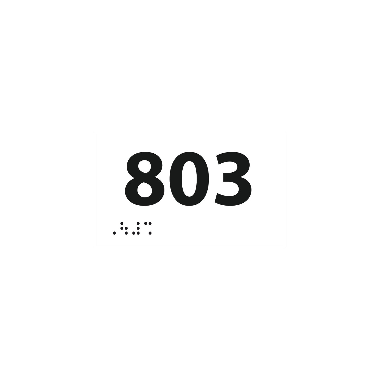 Numéro de chambre en relief / braille PVC blanc