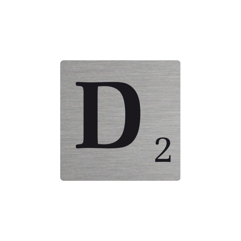 Lettre déco Scrabble en alu   D