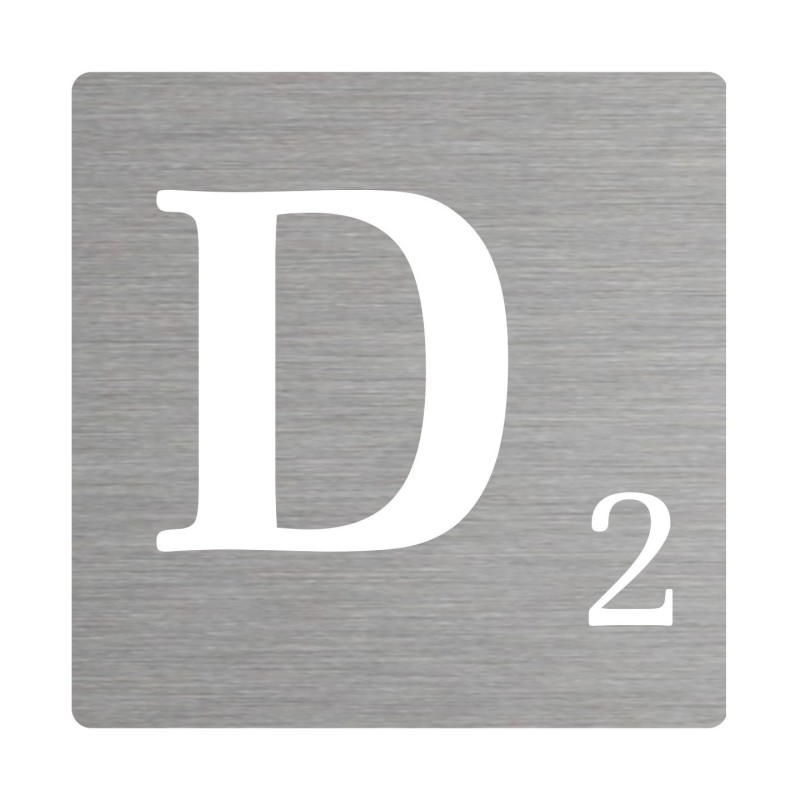 Lettre déco Scrabble en alu   D