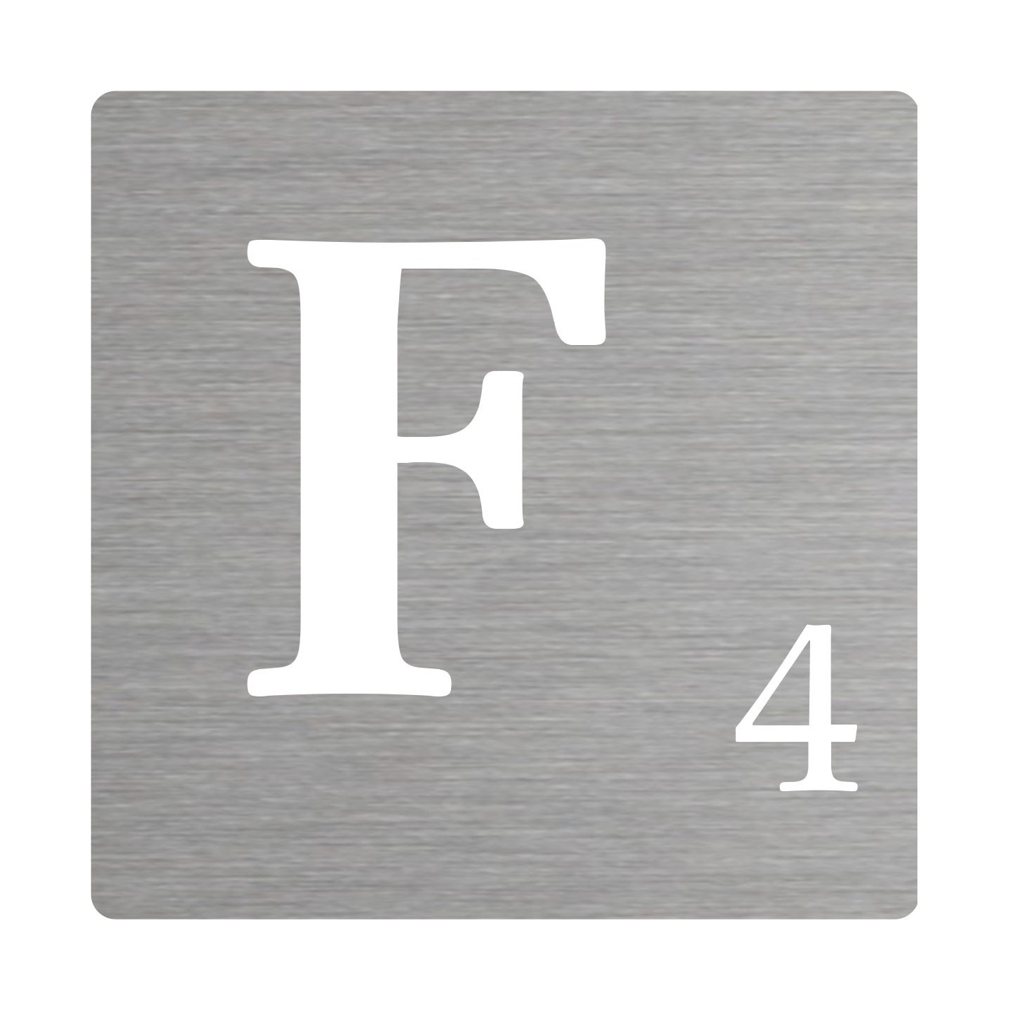 Lettre déco Scrabble en alu   F