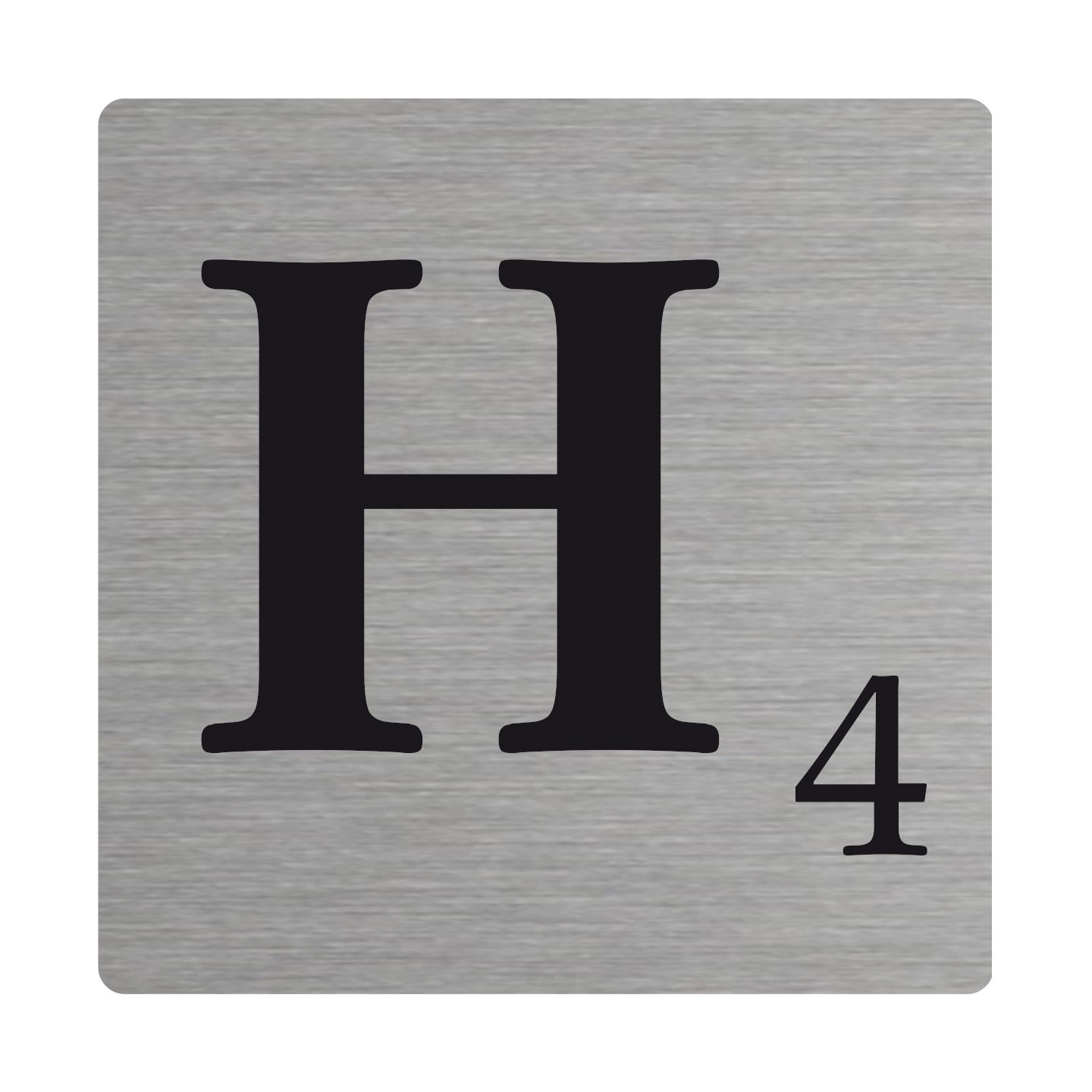 Lettre déco Scrabble en alu   H