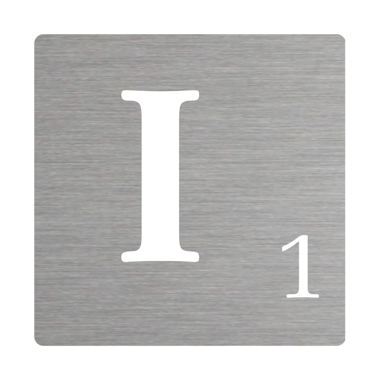 Lettre déco Scrabble en alu   I