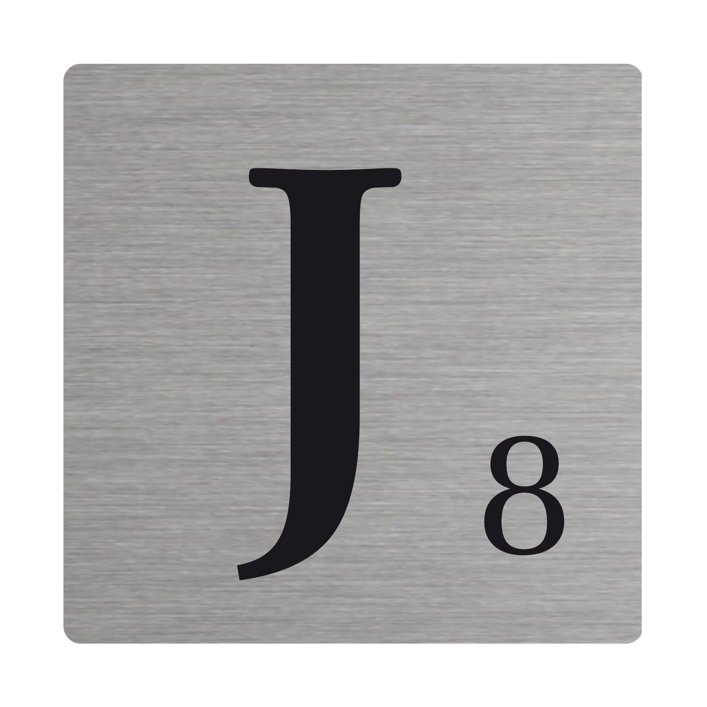 Lettre déco Scrabble en alu   J