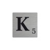 Lettre déco Scrabble en alu   K