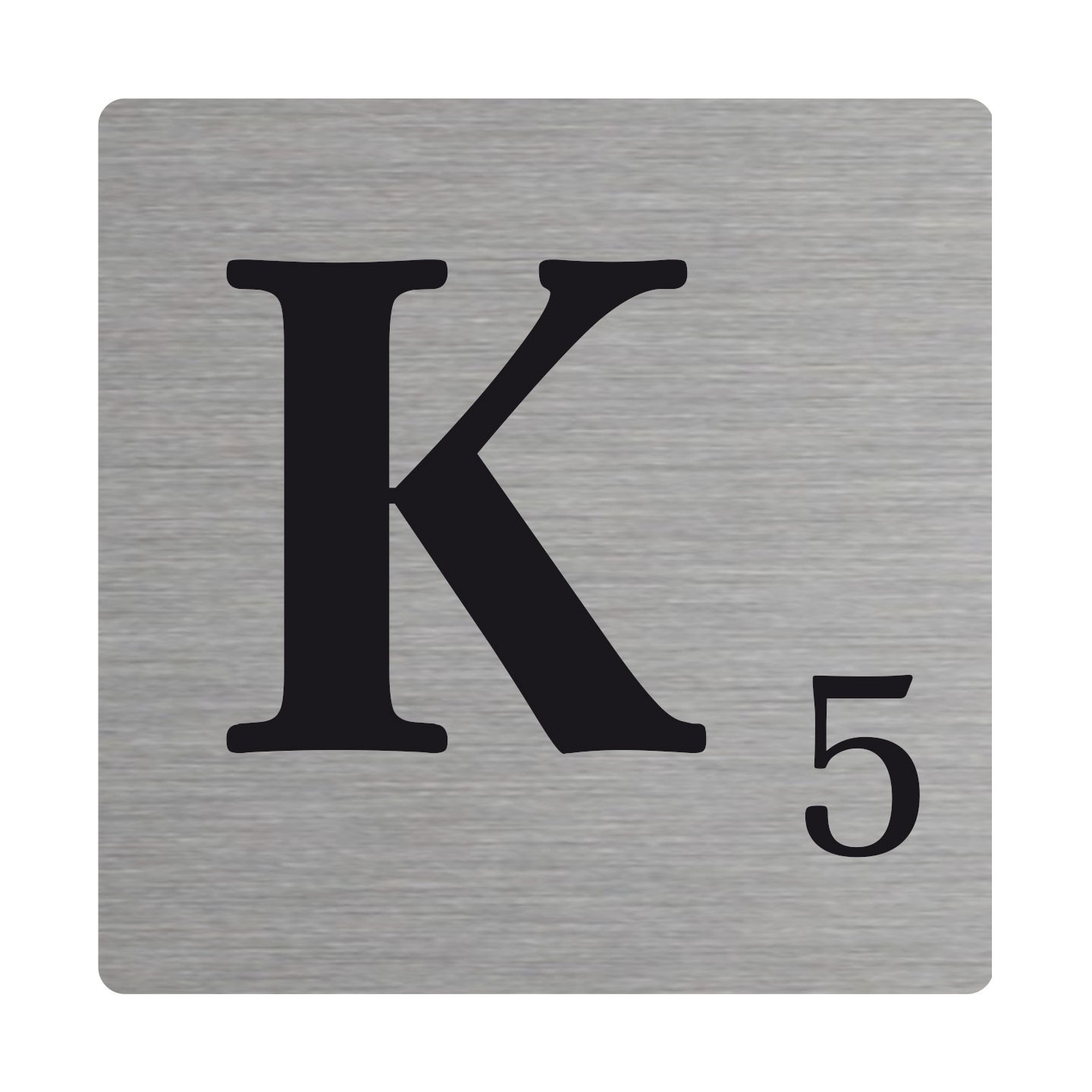 Lettre déco Scrabble en alu   K