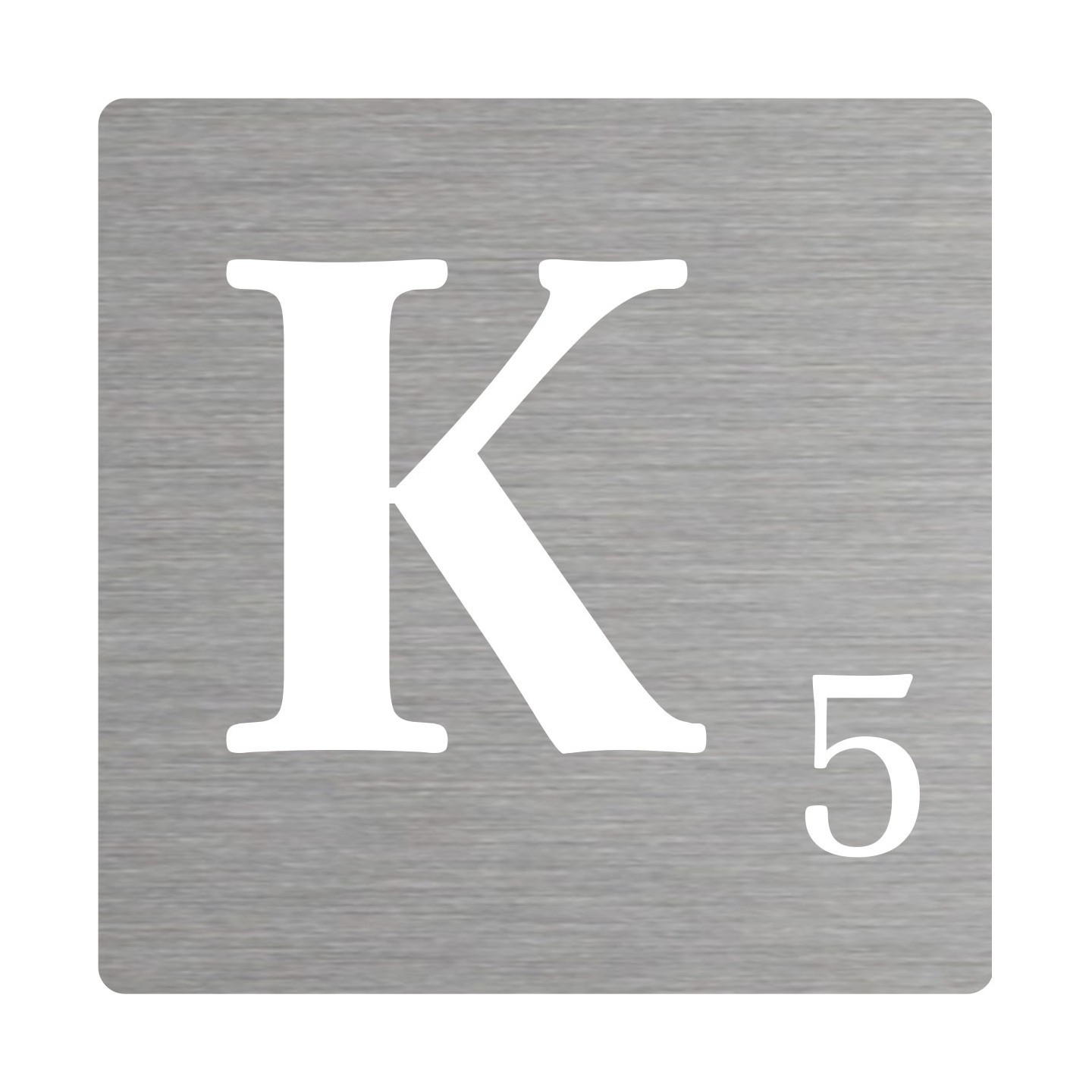 Lettre déco Scrabble en alu   K