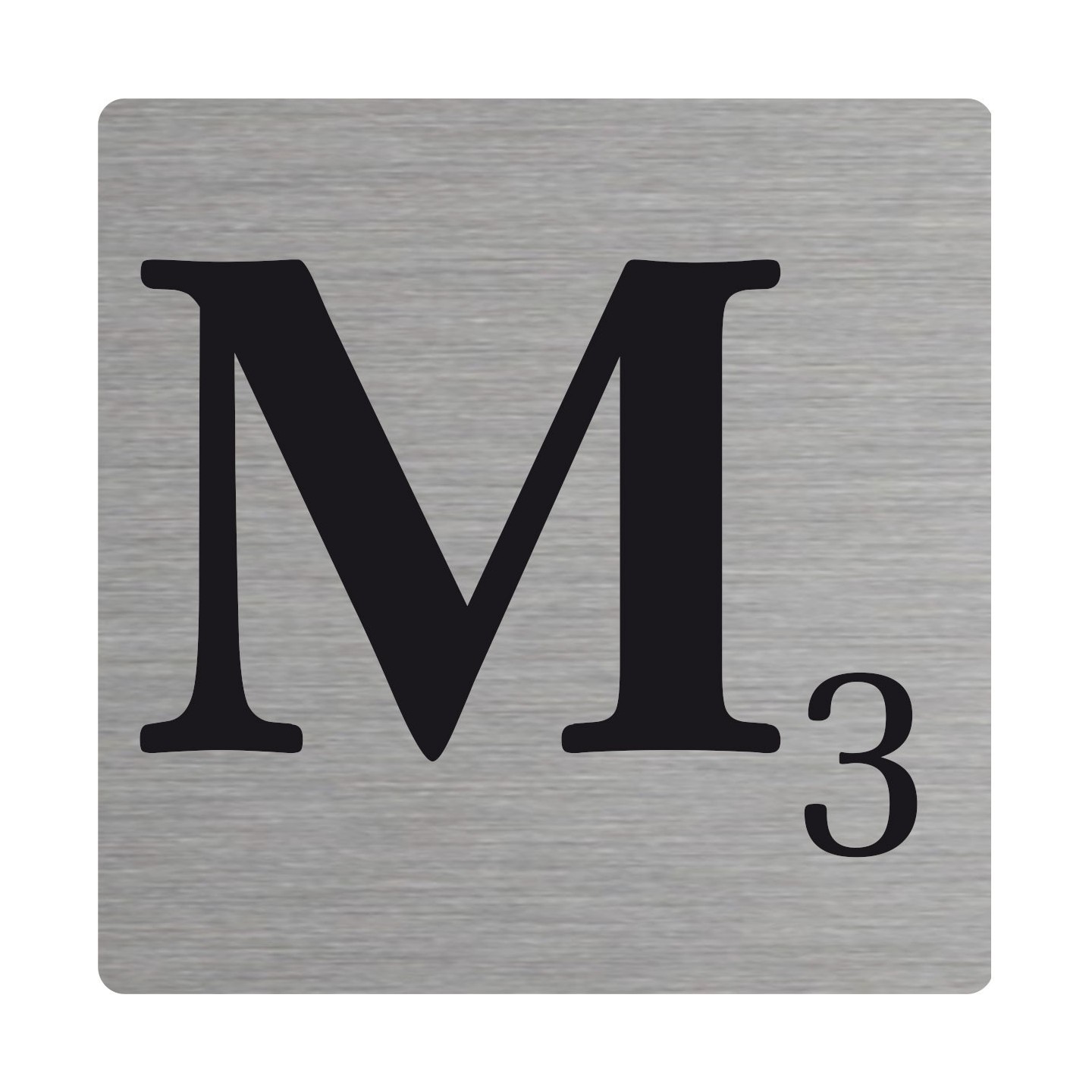 Lettre déco Scrabble en alu   M