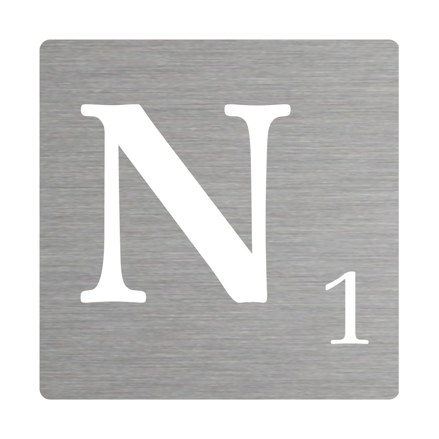Lettre déco Scrabble en alu   N