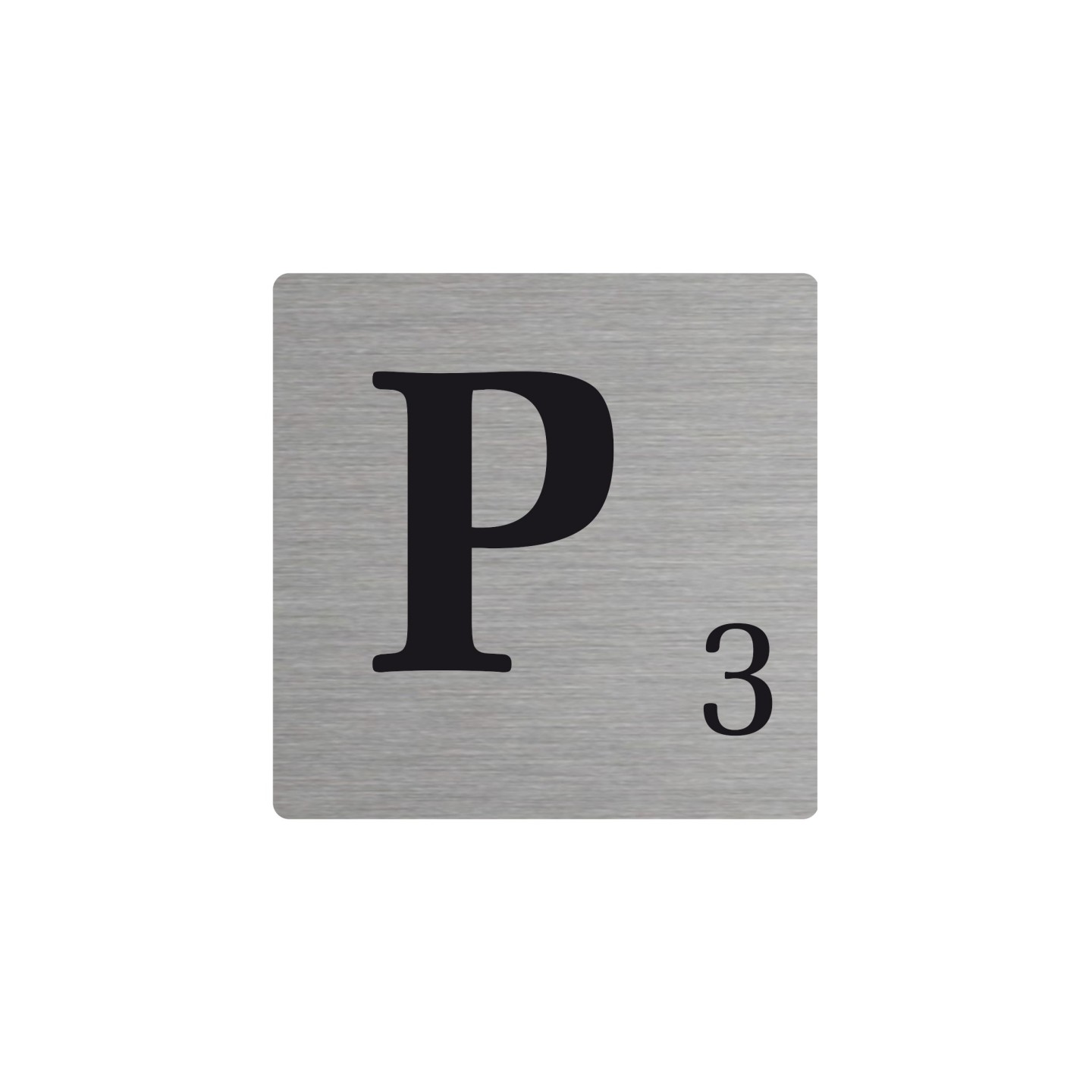 Lettre déco Scrabble en alu   P