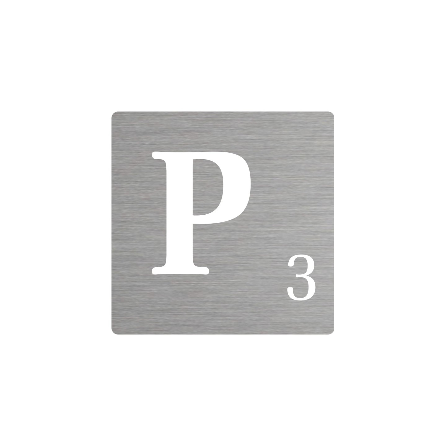 Lettre déco Scrabble en alu   P