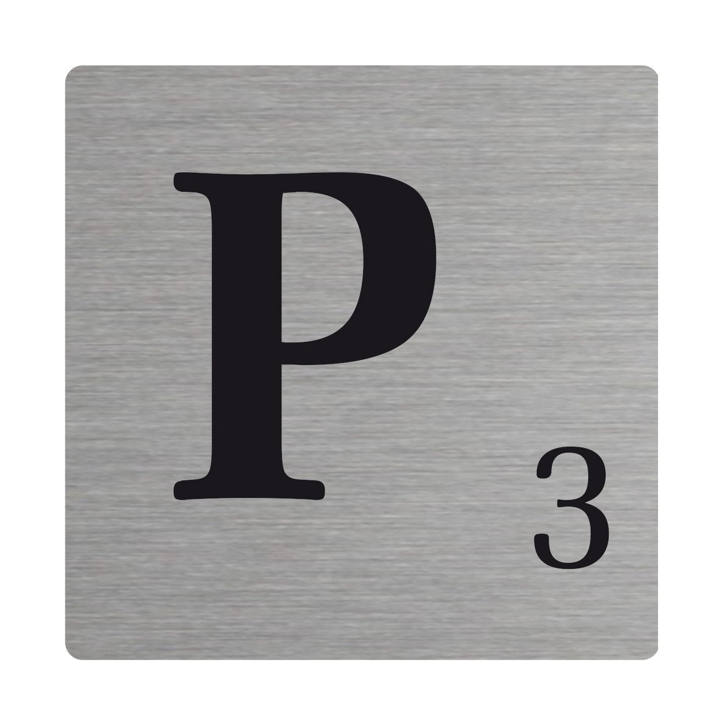 Lettre déco Scrabble en alu   P