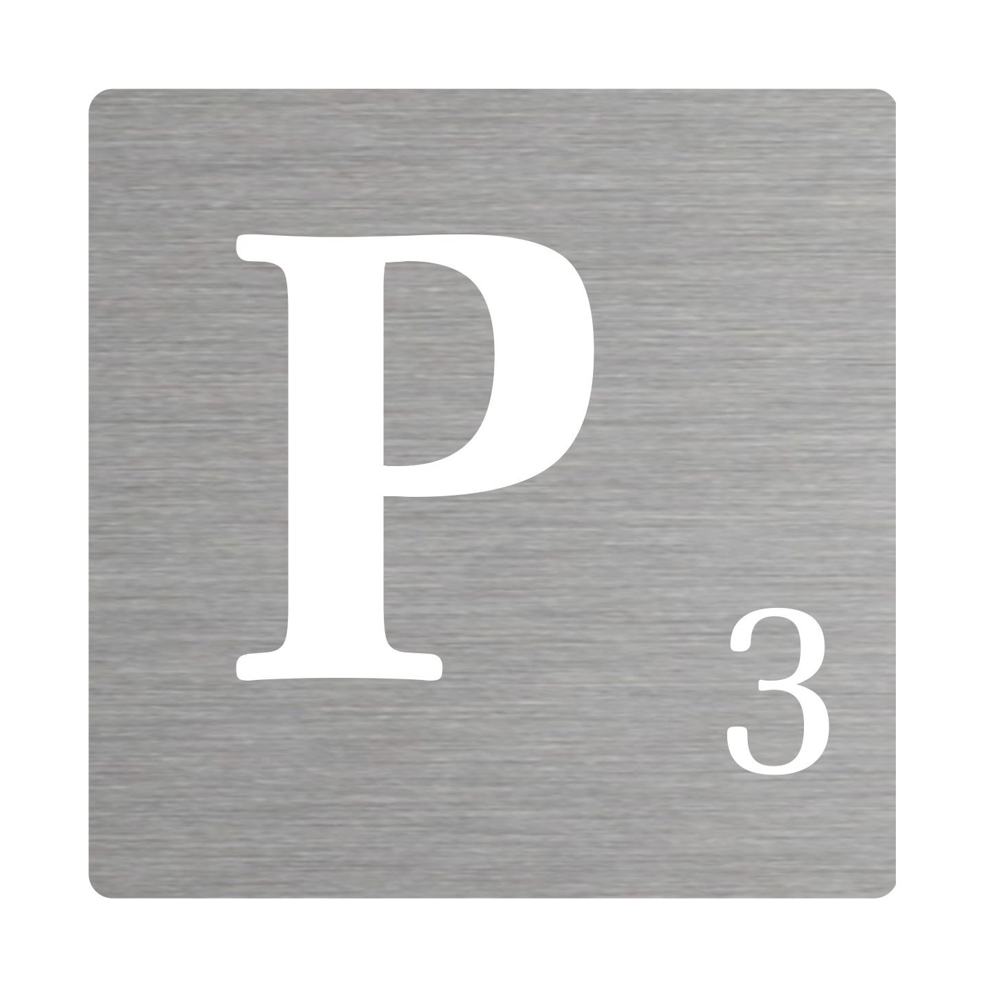 Lettre déco Scrabble en alu   P
