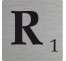 Lettre déco Scrabble en alu R