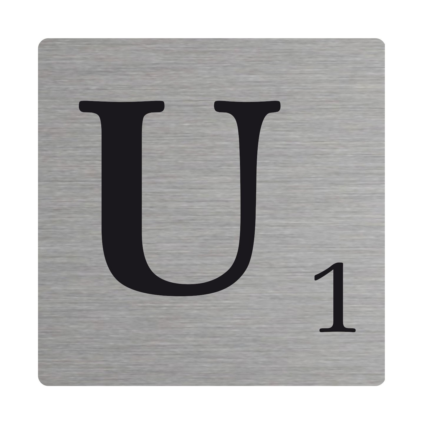 Lettre déco Scrabble en alu   U