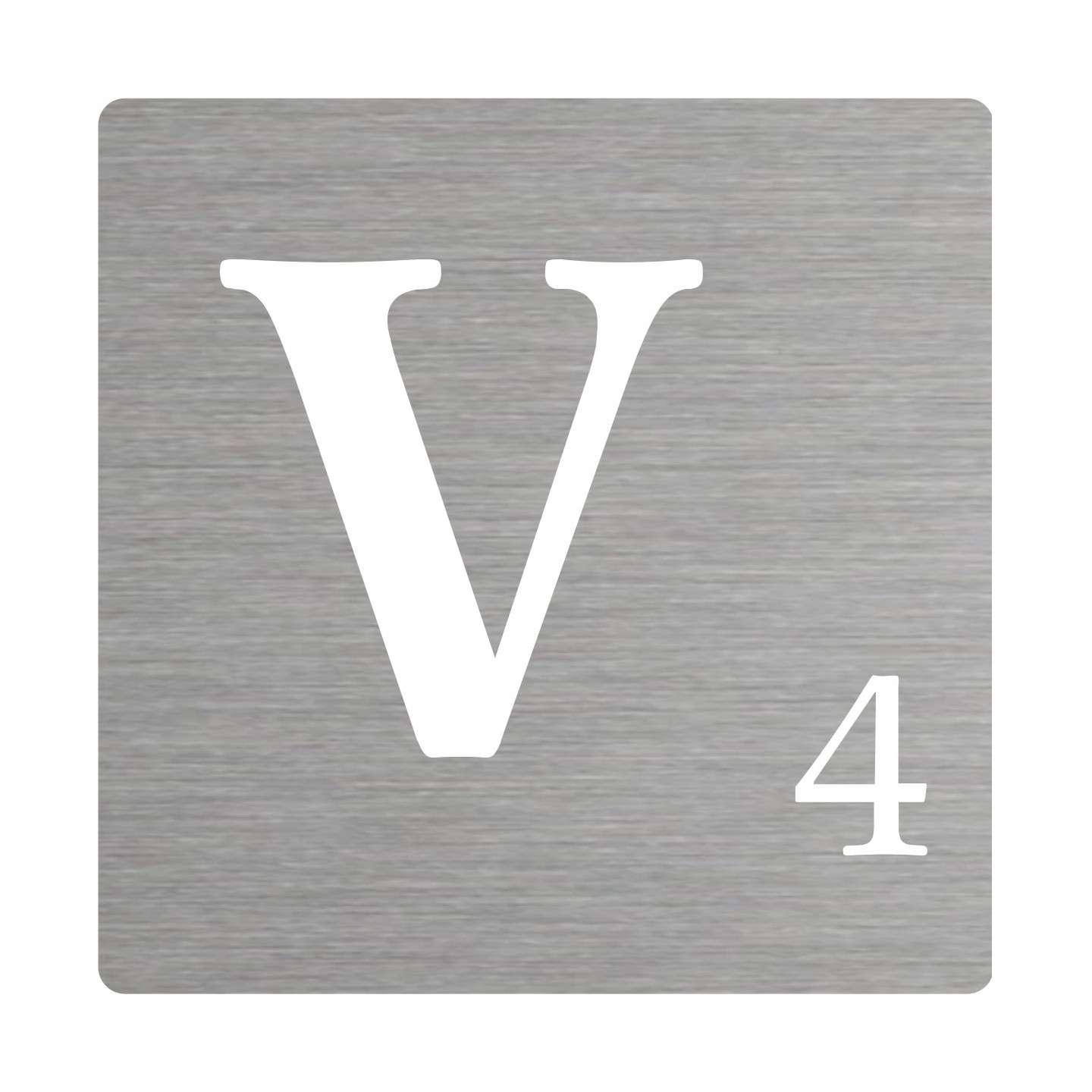 Lettre déco Scrabble en alu   V