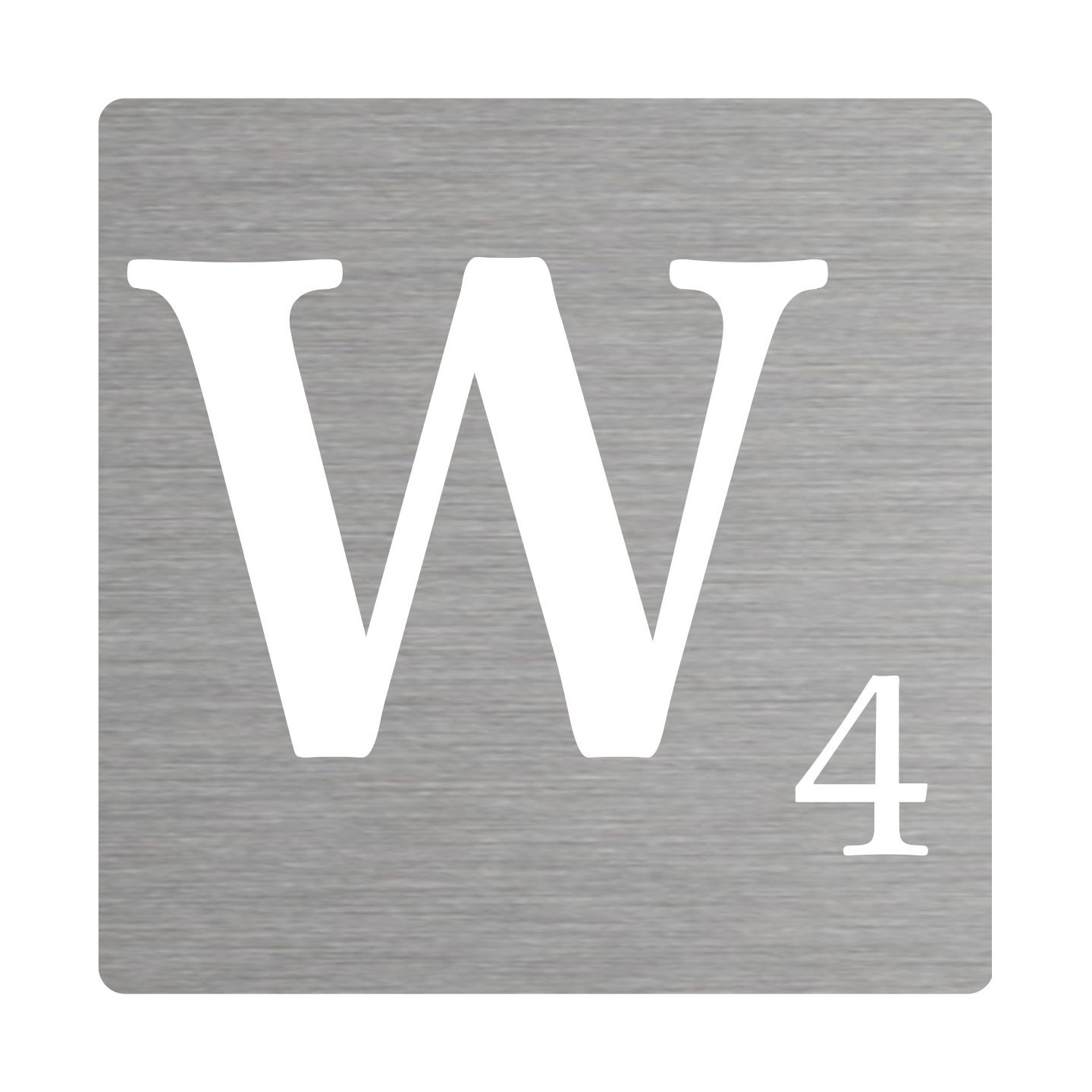 Lettre déco Scrabble en alu   W