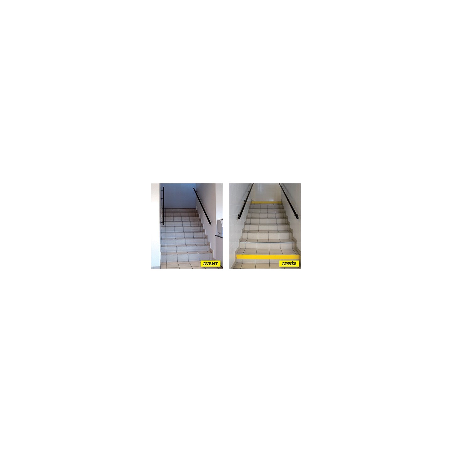 Repérage des contremarches en PVC pour intérieur Photoluminescent